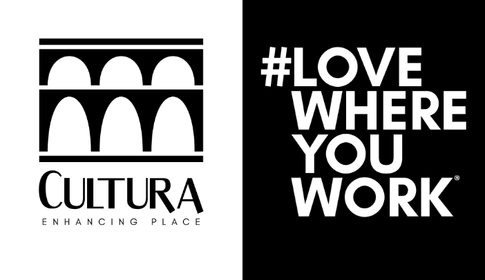 Cultura black and white DEI pledge logo