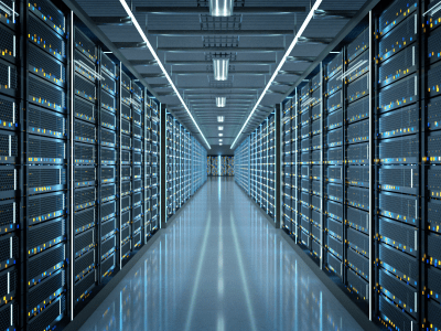 View of a Server room data center - 3d rendering