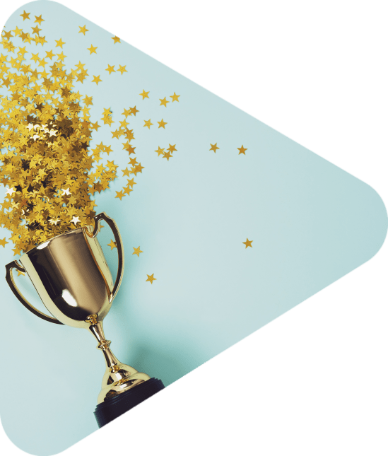 image of litllte gold cup , concept for winning or sucess